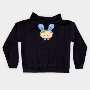 cute blue baby bunny hat Kids Hoodie